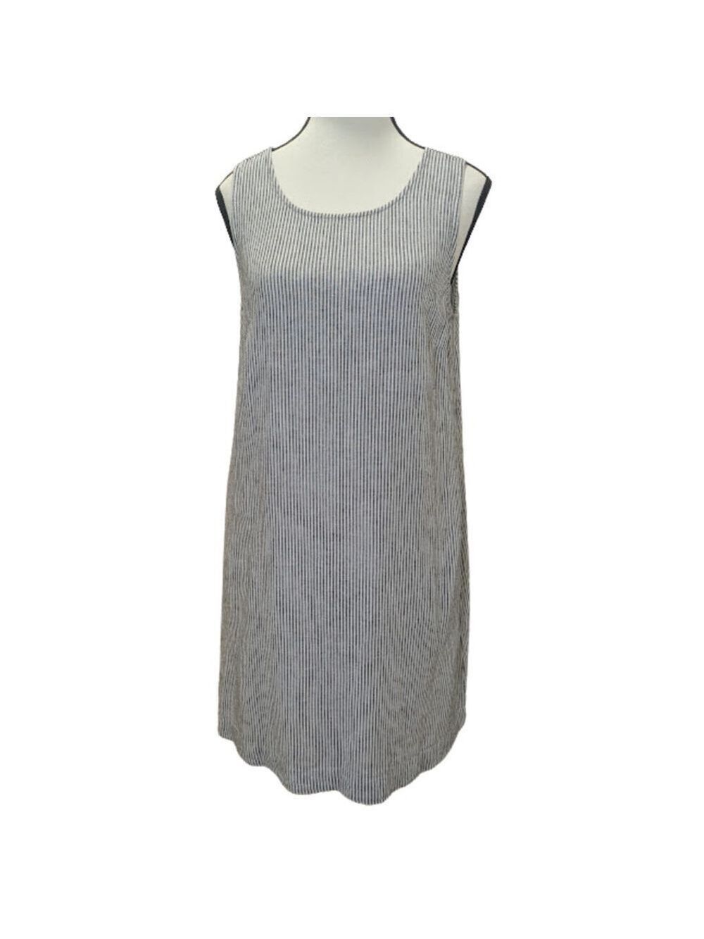 J.Crew Women's Black & White Linen Blend Shift Dress | Coastal Minimal | Size 4